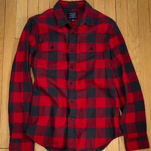 American Eagle Outfitters Red and Black Checkered Shirt